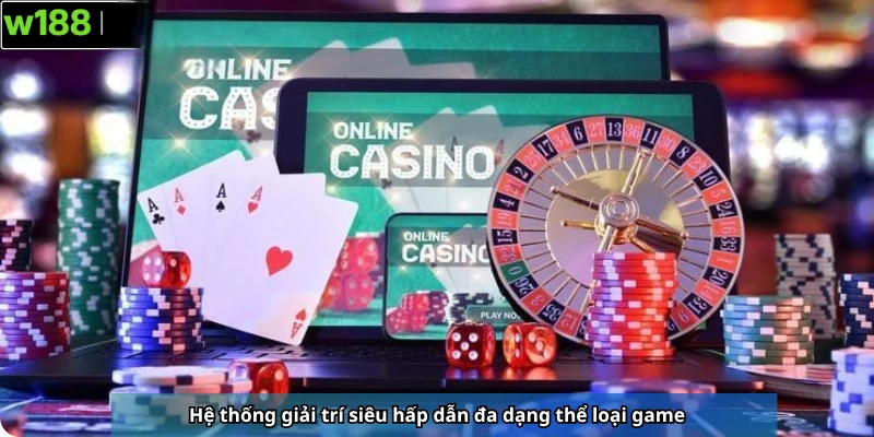 Đa dạng trò chơi tại W188, từ baccarat đến slot và roulette, mang đến trải nghiệm phong phú.